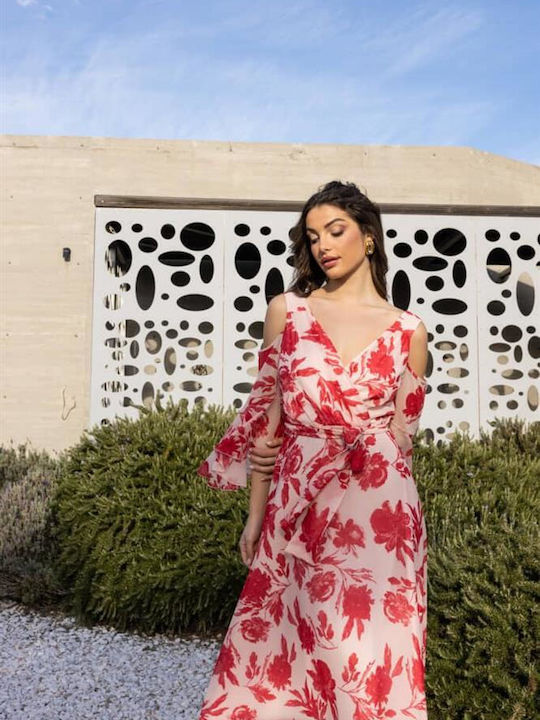Rochie Maxi de Vară pentru Nuntă / Botez Roșie