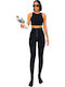 Schulung Frauen Leggings Hochgeschnitten Black