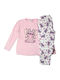 Disney Winter Women's Pyjama Set Pink Lilo & Stitch Angel