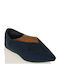 Wildleder Damen Ballerinas Spitz zulaufend Blau