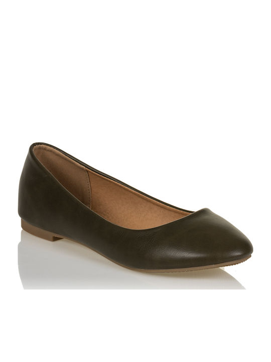 Damen Ballerinas in Khaki Farbe