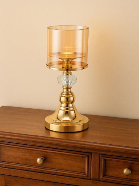 Galifas Kerzenhalter Glas in Gold Farbe 11.5x26...