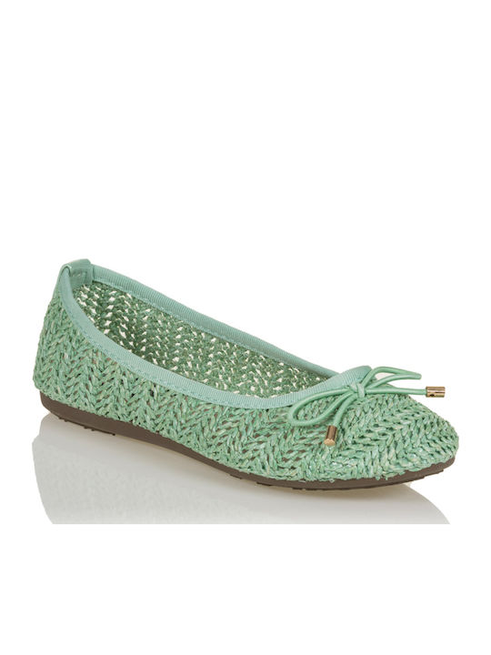 Damen Ballerinas in Grün Farbe
