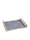 Διακοσμητικός Δίσκος Metallisch Rechteckig mit Spiegel 37x27cm 1Stück