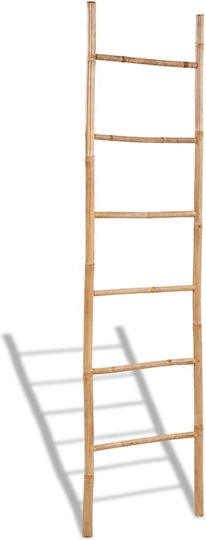 vidaXL Σκάλα Μπάνιου 6 Θέσεων Επιτοίχια ​50x190cm Ασημί