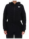 Cropped Women's Sweatshirt Jacket Hooded Black