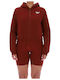 Cropped Γυναικεία Ζακέτα Φούτερ με Κουκούλα Classic Burgundy