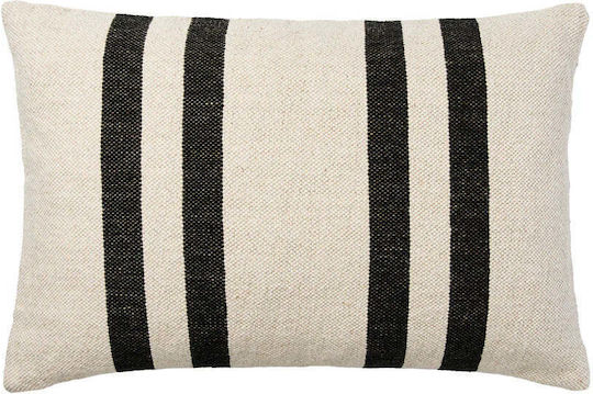 Broste Copenhagen Dekorativer Kissenbezug Schwarz Beige 40x60cm