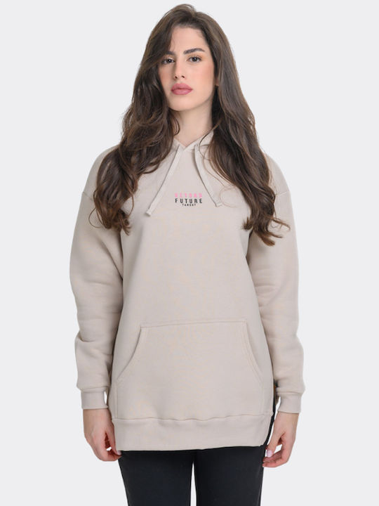 Women's Sweatshirt Hooded Ecru