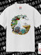 Studio Ghibli Classic T-shirt Double Stitching Without Side Seams White 100% Cotton Vegan & Oeko-tex Certified