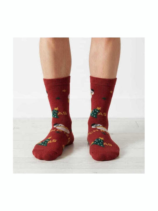 Prive Men's Christmas Socks Burgundy
