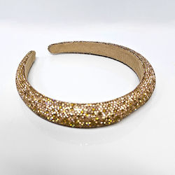 Fuzty Headband Two-tone Rhinestones Gold