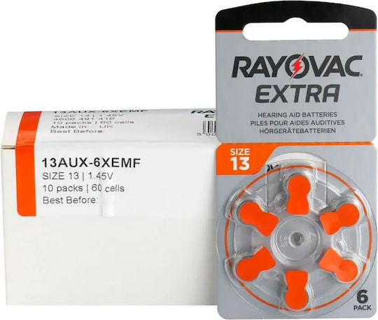 Rayovac Extra Μπαταρίες Ακουστικών Βαρηκοΐας 13 1.4V 60τμχ