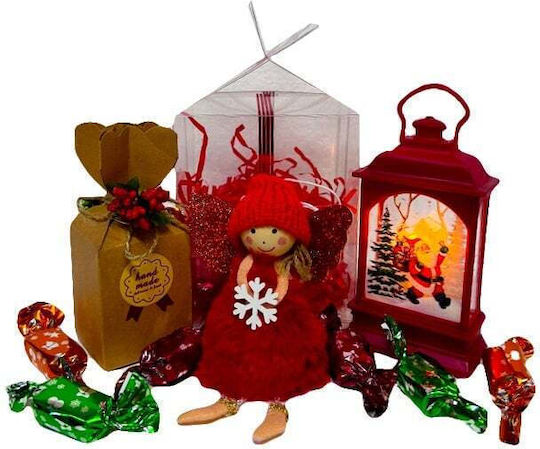 Pachet Secret Santa Lanterne Moș Crăciun Lumina Decorațiune Înger Decorativ Bomboane Brad De Crăciun În Cutie De Prezentare Transparentă