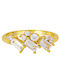 Excite-Fashion Ring with Zircon made of Silver Gold Plated