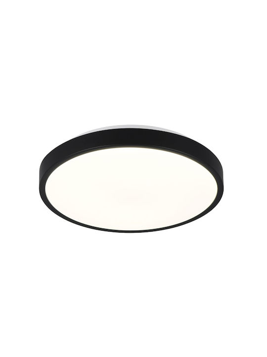 Trio Lighting Πλαφονιέρα Οροφής 28.5εκ. Μαύρη με Ενσωματωμένο LED