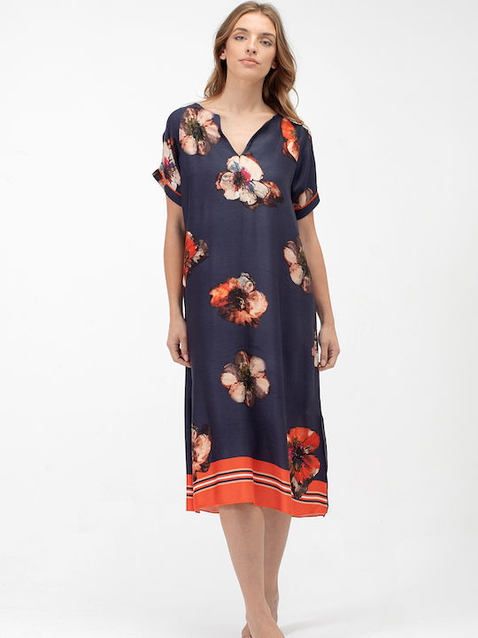 Pen-ky Rochie Din Satin All Day Albastru Marin