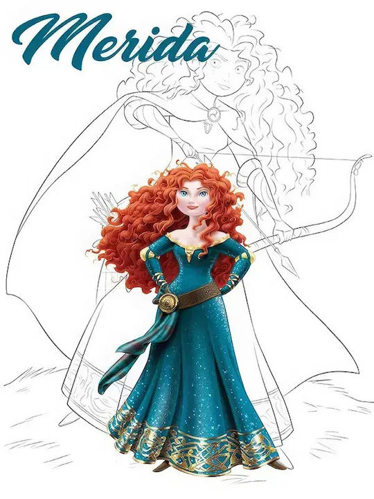 Παιδικό Κάδρο Princess Merida από Ξύλο 30x40εκ.