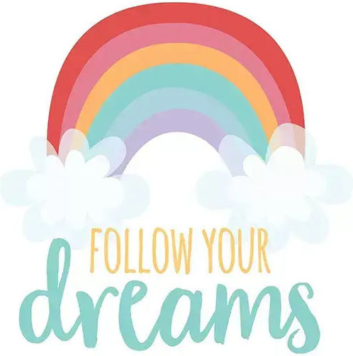 Regenbogen Follow Your Dreams 30x40cm