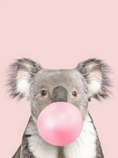 Koala mit rosa Blase 30x40cm