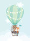 Kids Framed Wall Painting Hot air balloon 30x40cm