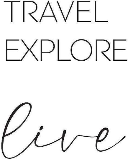 Quote Poster Travel Explore Live Pst25186 21cm X 30cm Frame Dark Natural Wood Brown