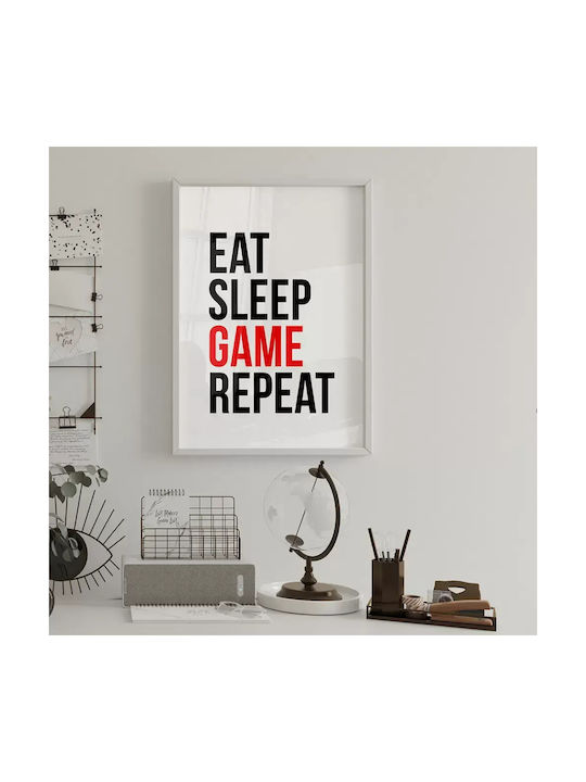 Gaming Poster Gaming Routine Gm139 30cm X 40cm Frame Dark Natural Wood Brown