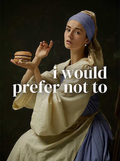 Quote Poster I Would Prefer Not To Pst25193 30cm X 40cm Frame Dark Natural Wood Brown