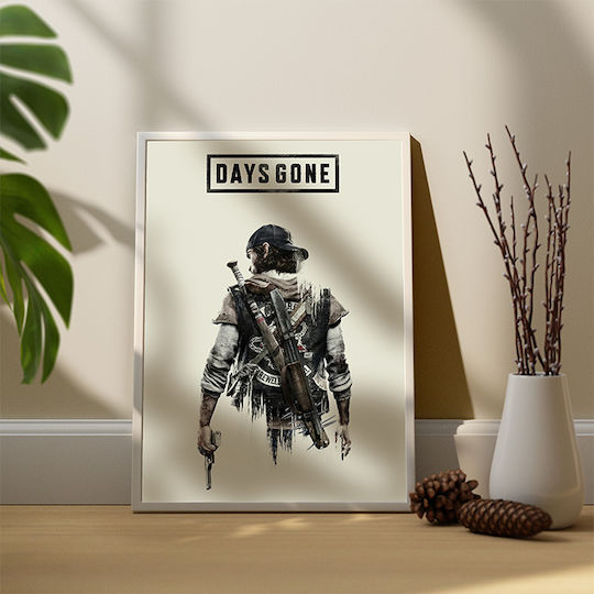 Gaming Poster Days Gone Deek Gm2344 30cm X 40cm Frame Dark Natural Wood Brown