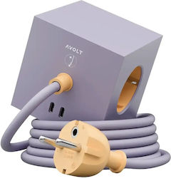 AVOLT PowerCube 3 Θέσεων με Καλώδιο 1.8m/ Μωβ
