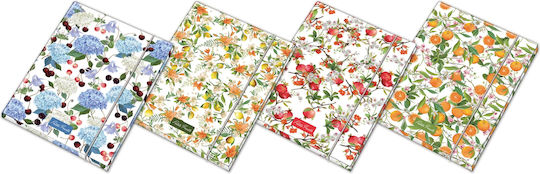A4 File Folder With Elastic Band Glossy Laminated Cardboard Petits Fruits 26x35x1.2