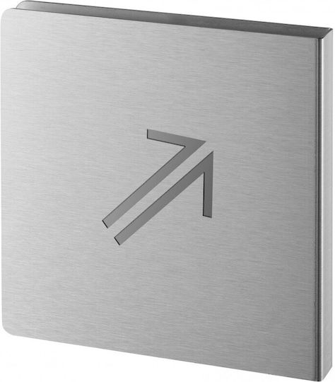 Πινακίδα Σήμανσης Βέλος 45° Πάνω Δεξιά 120x120 Mm Ανοξείδωτη Αυτοκόλλητο Thirard 00072387