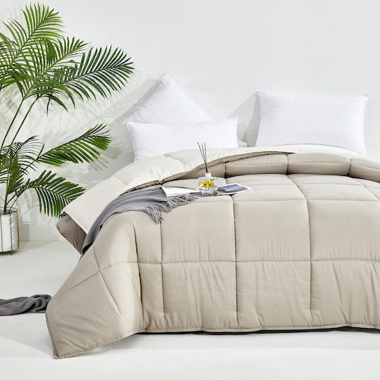 Mattex Duvet Queen with Microfiber Filling 220x240cm Mocca-ecru 450 GSMGsm 11 togs Togs