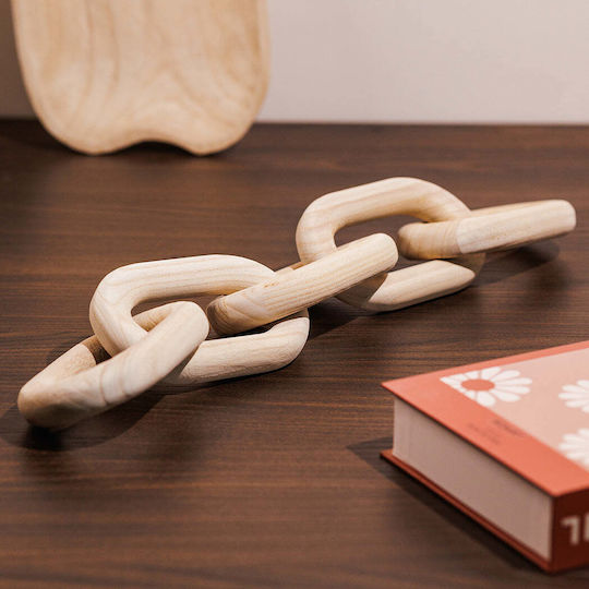 Koart Luna Decorative Wooden Chain Beige 53 Cm