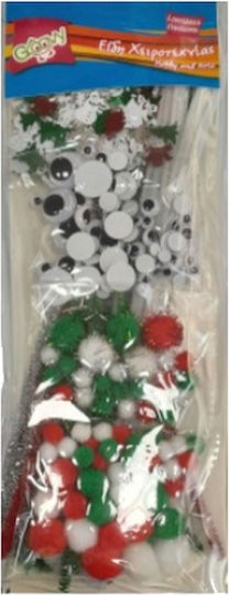 Σετ Χειροτεχνίας Xmas Pom Pom Σύρμα Πίπας Πούλιες & Ματάκια Groovy Office