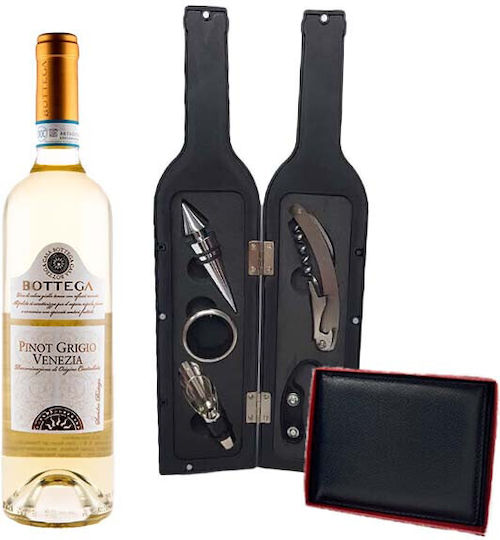 Men's Gift Set Vlv Elegant Bottle-Shaped Box 5 Wine Accessories Wallet Bottega Pinot Doc Wine