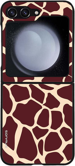 Sonique Case Animal Print Series Samsung Galaxy Z Flip 5 Giraffe 03