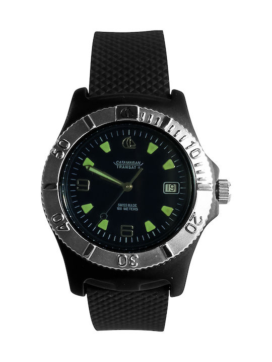 Catamaran Men's Watch 39.5mm Battery with Black Rubber Strap