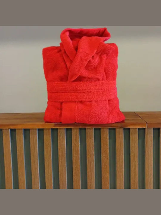 Carmel Luxury Bathrobe with Hood Red 450gr/m²