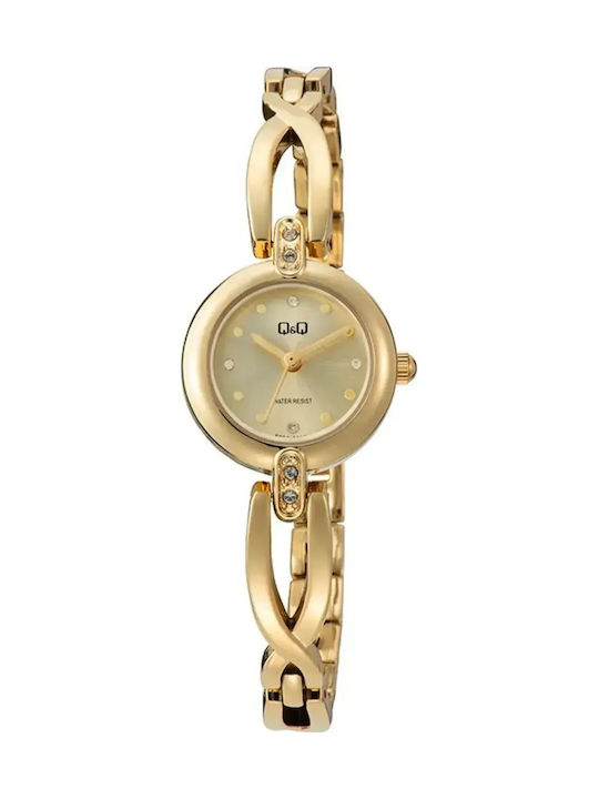 Q&Q Damen Uhr mit Gold Metallarmband