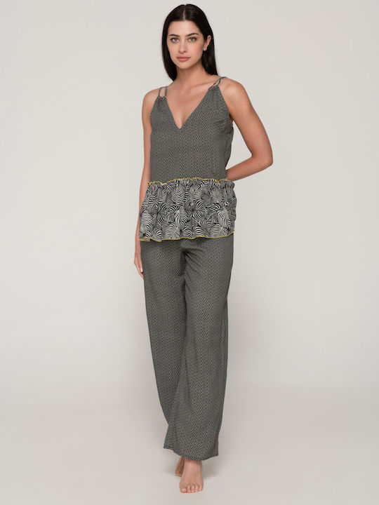 Bluza Damă Cu Bretele Animal Print Multicolor