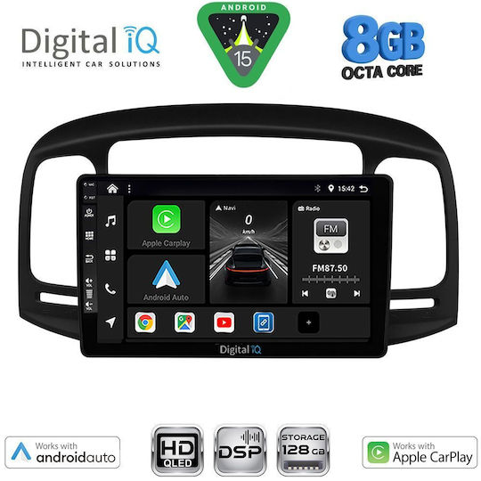 Digital IQ Car Audio System for Hyundai Accent 2005-2012 (Bluetooth/USB/WiFi/GPS/Apple-Carplay/Android-Auto) with Touch Screen 9"