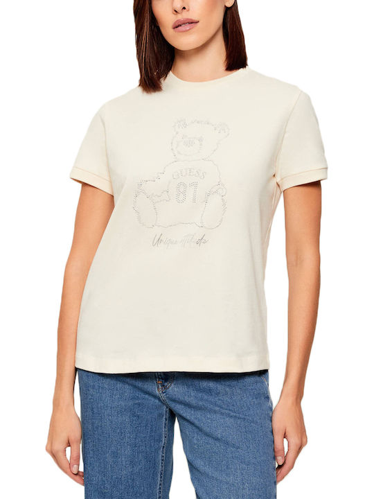 Γυναικείο T-shirt Ασημί-μπεζ