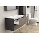 Inter Ceramic Countertop with Sink L90xW55xH45cm Gray