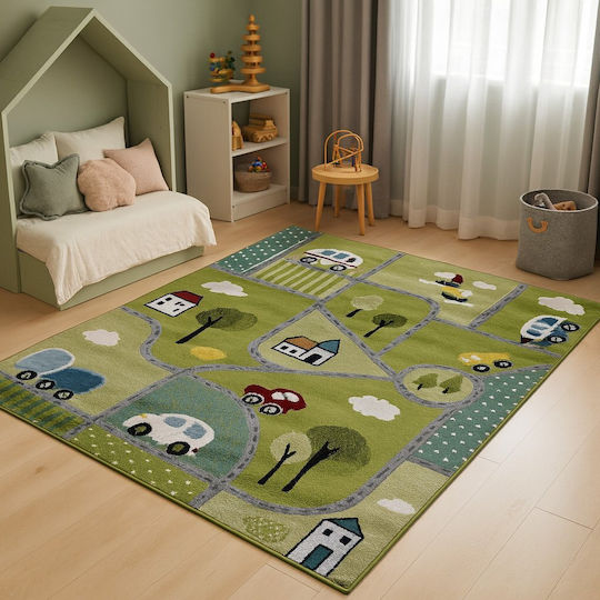 Saray Home 3d City Adventure Covor Pentru Copii Verde 80x150cm Covor-Pată