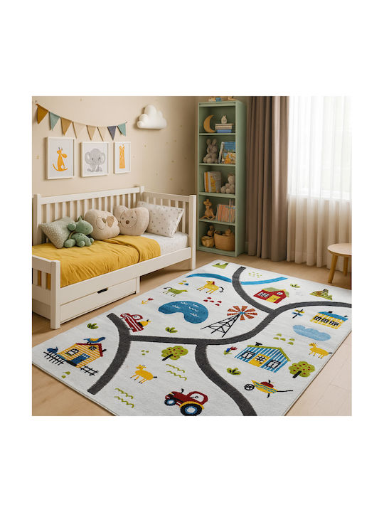 Saray Home Farm Adventure Παιδικό Χαλί Λευκό 80x150cm