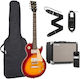 Encore Set Elektrische Gitarre Weiß mit Tasche