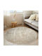 SpitiBazaar Rug Round Shaggy Silk Beige