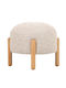 Stool For Living Room Upholstered with Fabric Κρεμ / Καφέ 45x45x36cm