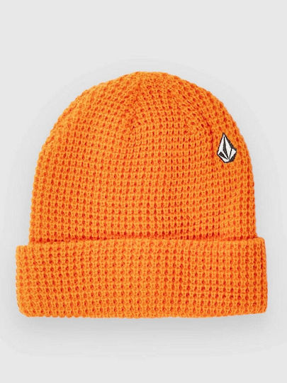 Beanie Unisex Σκούφος Πλεκτός σε Πορτοκαλί χρώμα